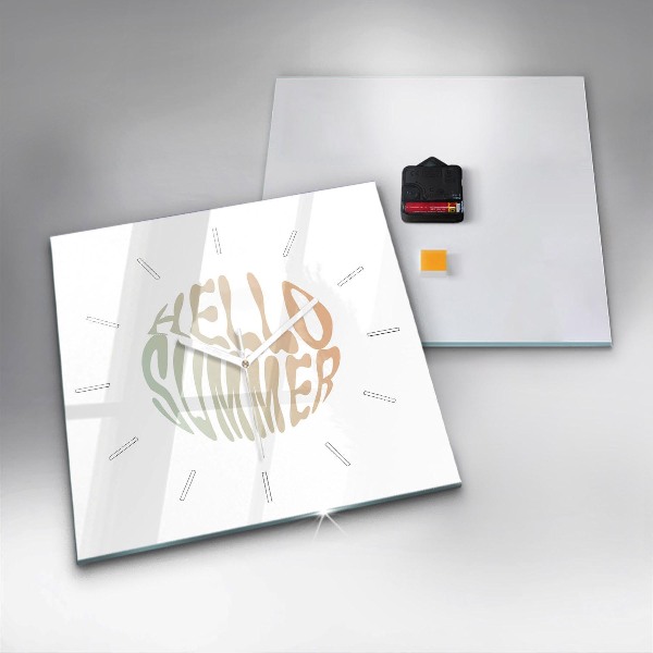 Szögletes fali üvegóra Hello Summer!