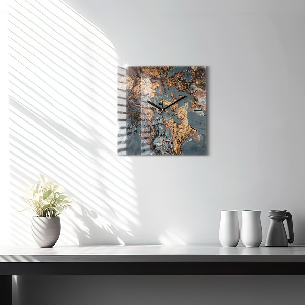 Szögletes fali üvegóra Márvány arany absztrakt