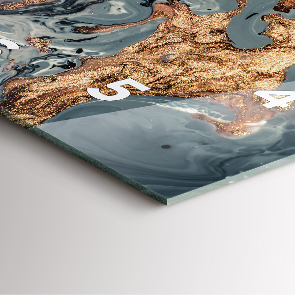 Szögletes fali üvegóra Márvány arany absztrakt