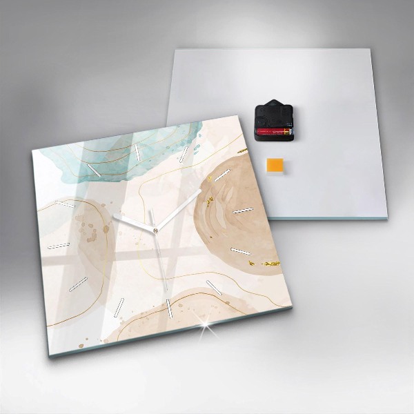 Szögletes fali üvegóra Akvarell foltok