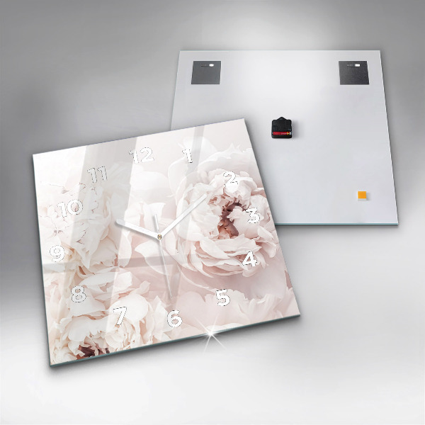 Szögletes fali üvegóra Bazsarózsa virágok