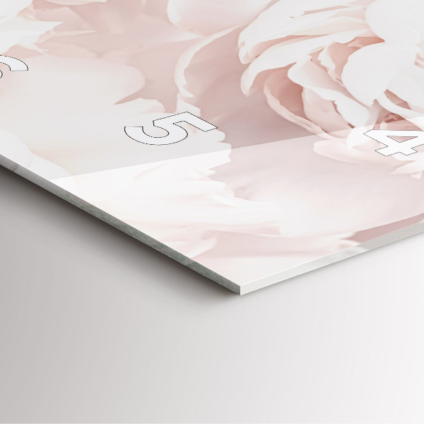 Szögletes fali üvegóra Bazsarózsa virágok