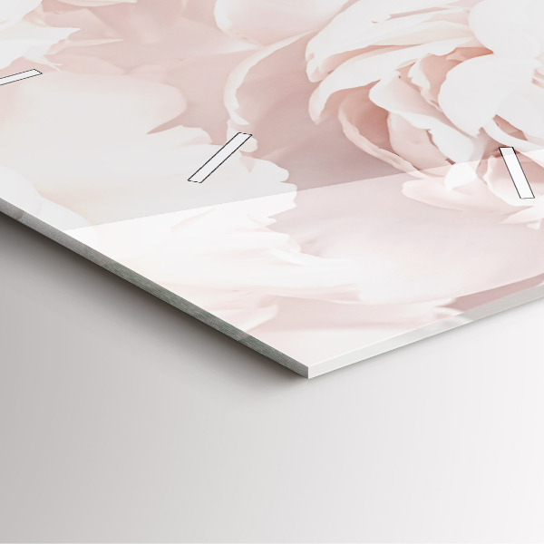 Szögletes fali üvegóra Bazsarózsa virágok