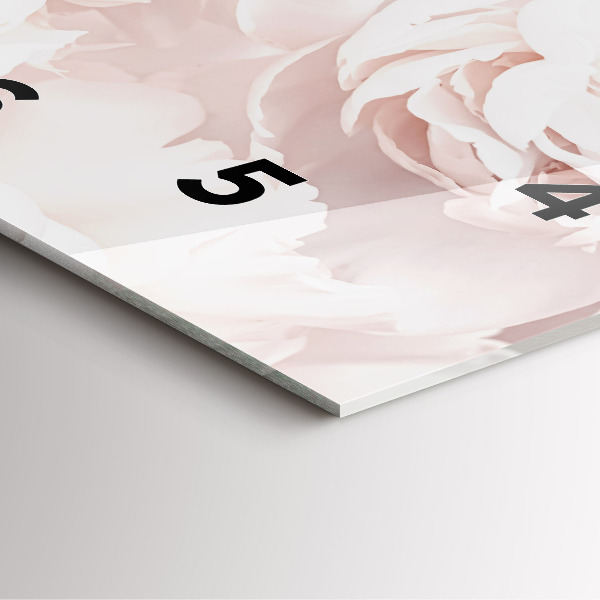 Szögletes fali üvegóra Bazsarózsa virágok