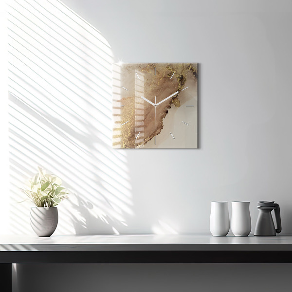 Szögletes fali üvegóra Bézs modern művészet