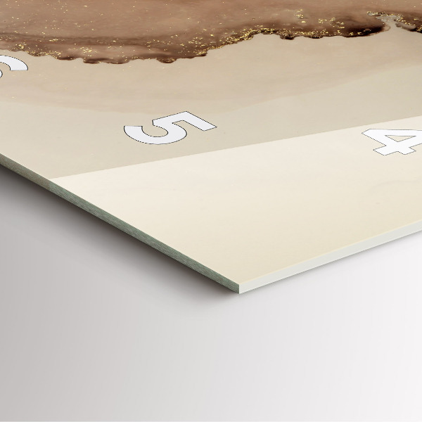 Szögletes fali üvegóra Bézs modern művészet