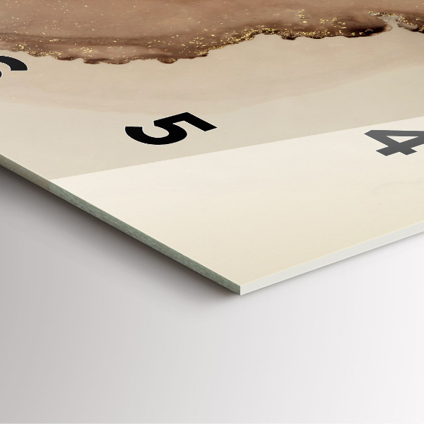 Szögletes fali üvegóra Bézs modern művészet