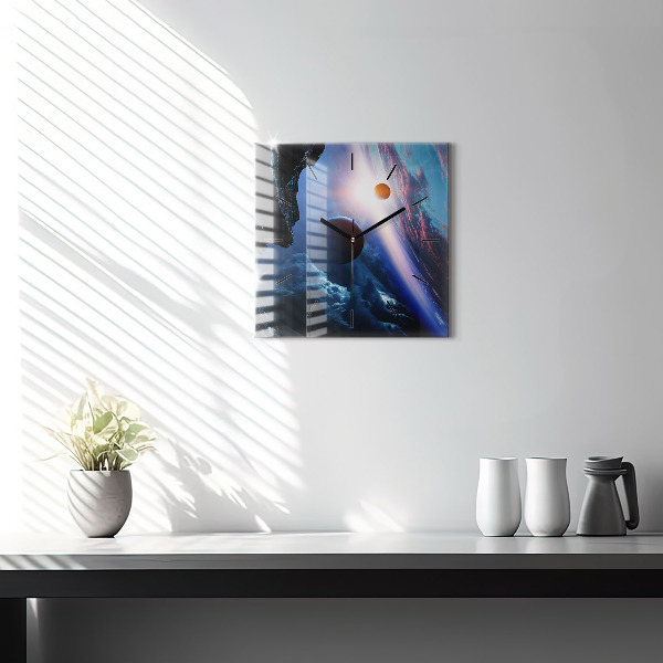 Szögletes fali üvegóra Nagy Galaxis