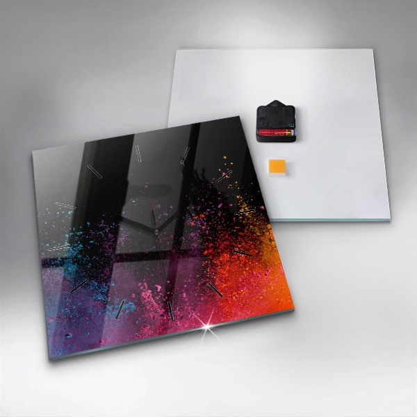 Szögletes fali üvegóra A színek robbanása