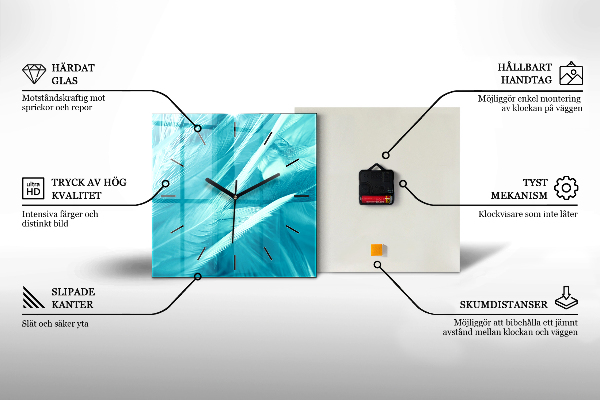 Szögletes fali üvegóra A színek robbanása