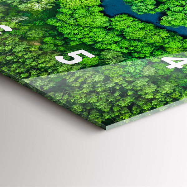 Szögletes fali üvegóra Folyó az erdőben