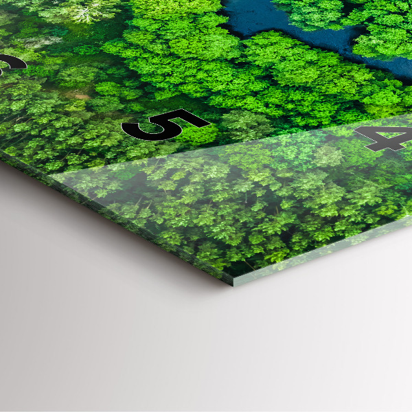 Szögletes fali üvegóra Folyó az erdőben