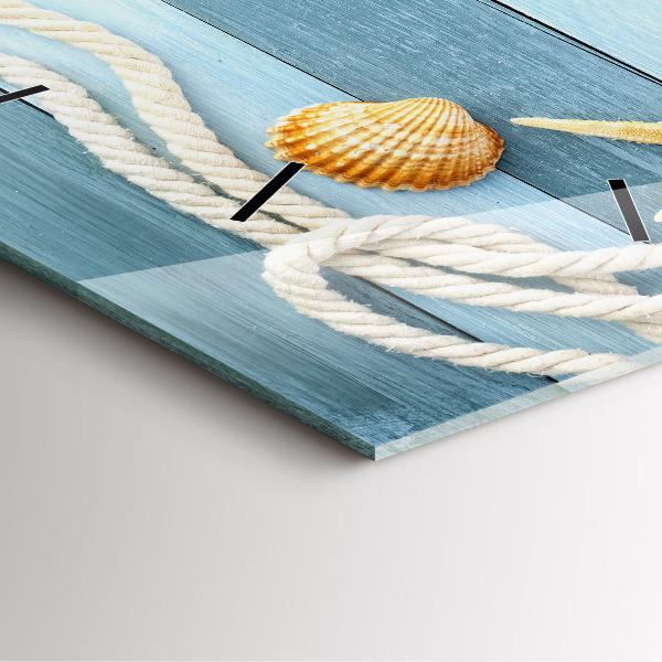 Szögletes fali üvegóra Deszkák csíkok és héj