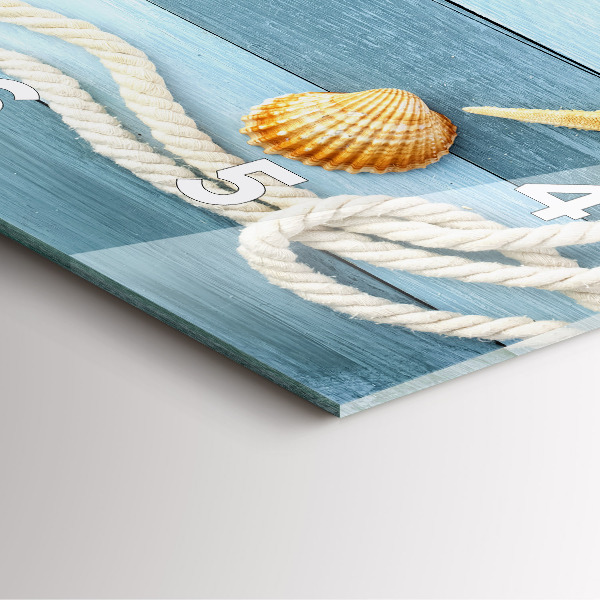 Szögletes fali üvegóra Deszkák csíkok és héj