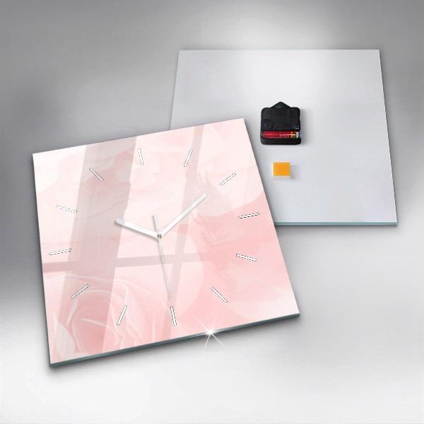 Szögletes fali üvegóra Virágzó rózsák