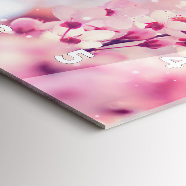 Szögletes fali üvegóra Tavaszi virágok