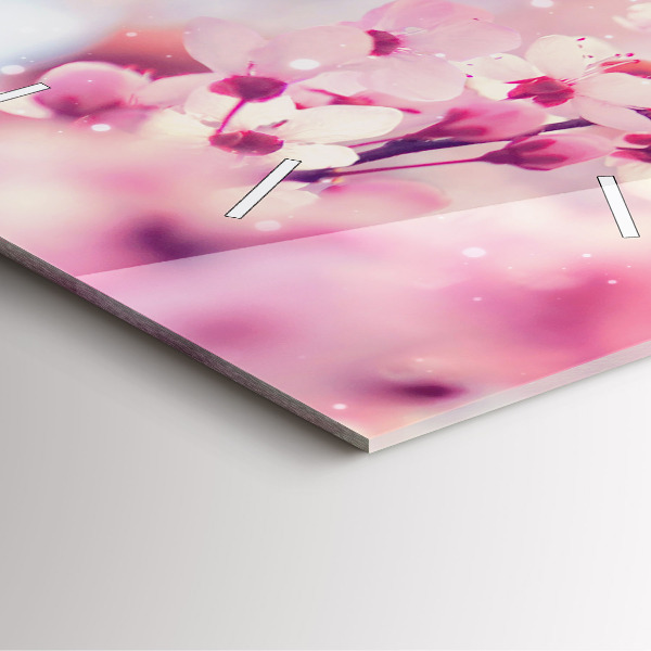 Szögletes fali üvegóra Tavaszi virágok