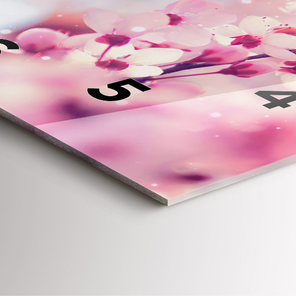 Szögletes fali üvegóra Tavaszi virágok