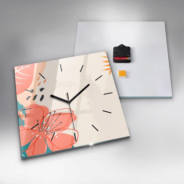 Szögletes fali üvegóra Hawaii növények