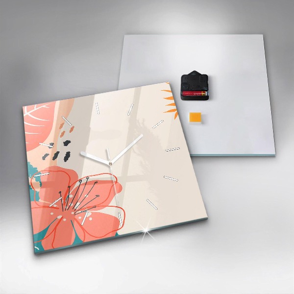 Szögletes fali üvegóra Hawaii növények