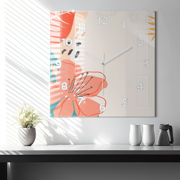 Szögletes fali üvegóra Hawaii növények