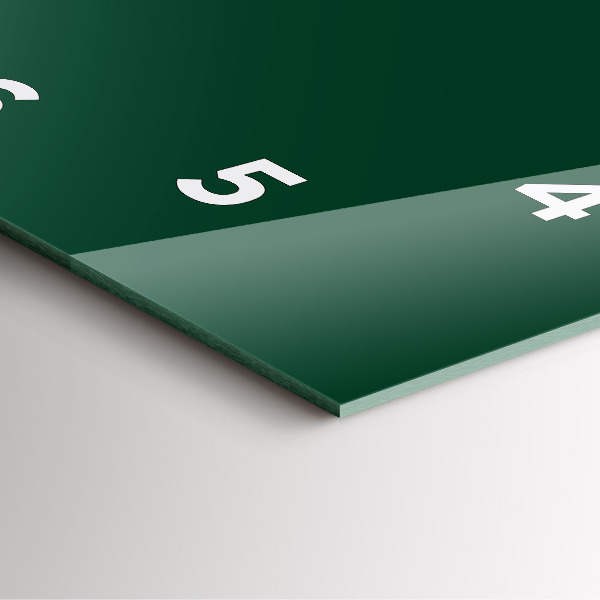 Szögletes fali üvegóra Színe üveg zöld