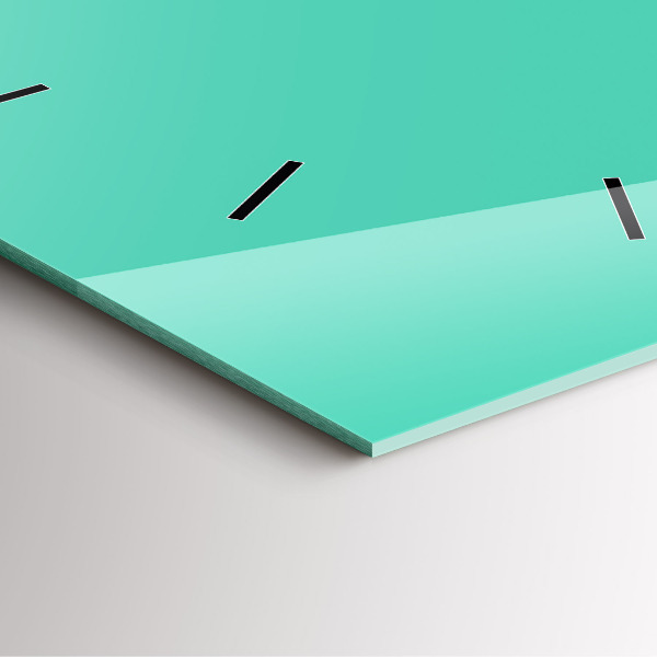 Szögletes fali üvegóra Türkiz