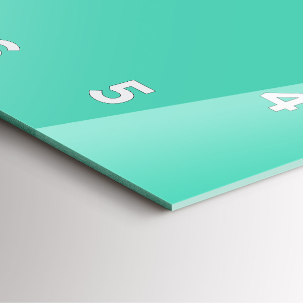 Szögletes fali üvegóra Türkiz