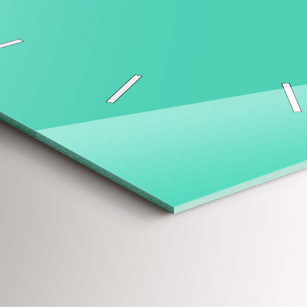 Szögletes fali üvegóra Türkiz