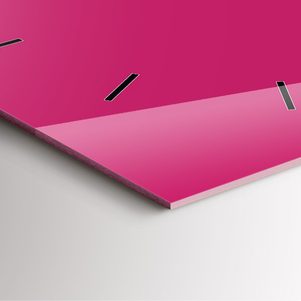 Szögletes fali üvegóra Rózsaszín