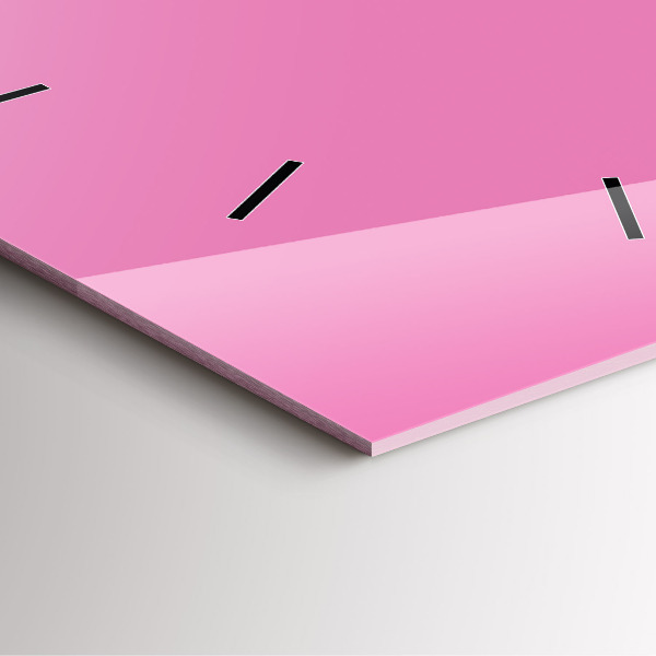 Szögletes fali üvegóra Rózsaszín