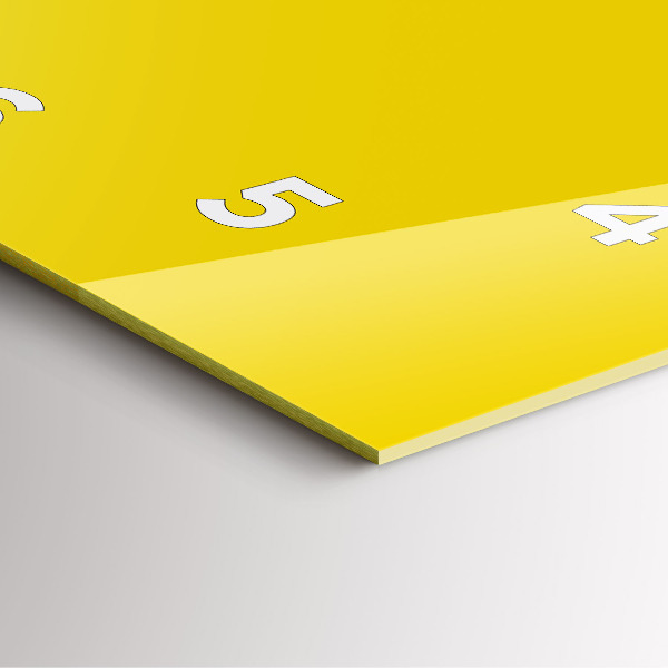 Szögletes fali üvegóra Sárga