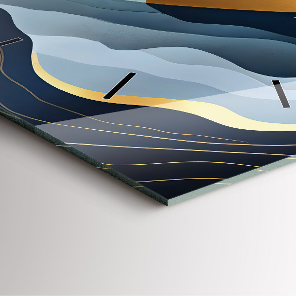 Szögletes fali üvegóra Absztrakt hegyek