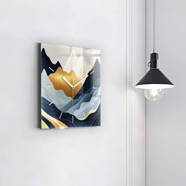 Szögletes fali üvegóra Absztrakt hegyek