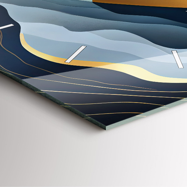 Szögletes fali üvegóra Absztrakt hegyek