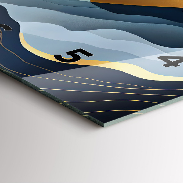 Szögletes fali üvegóra Absztrakt hegyek