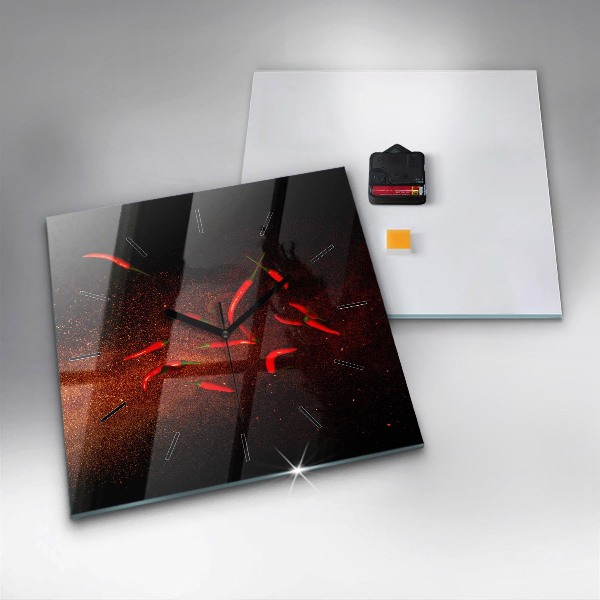 Szögletes fali üvegóra Chili paprika