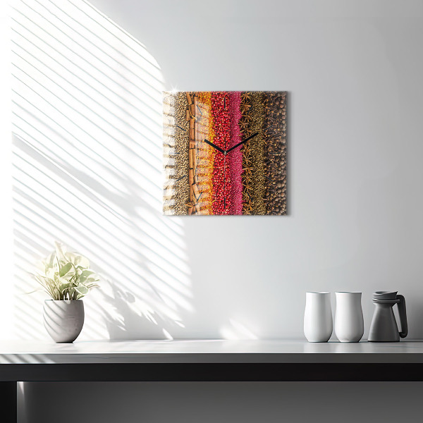 Szögletes fali üvegóra Fűszerek sorai