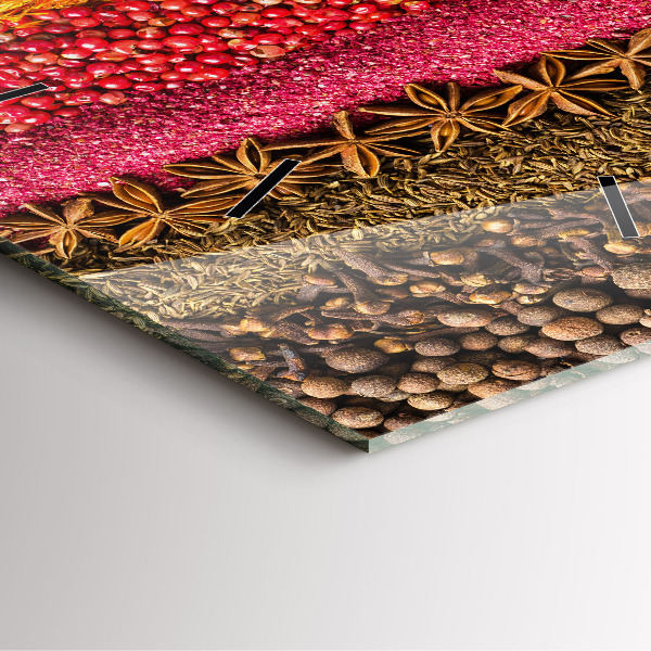 Szögletes fali üvegóra Fűszerek sorai