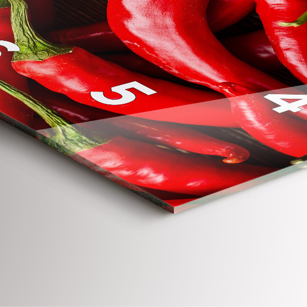 Szögletes fali üvegóra Csípős paprika
