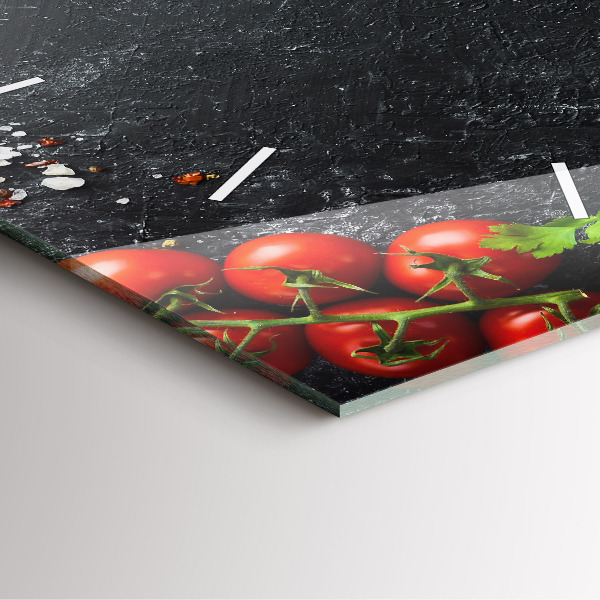 Szögletes fali üvegóra Zöldségek az asztalon