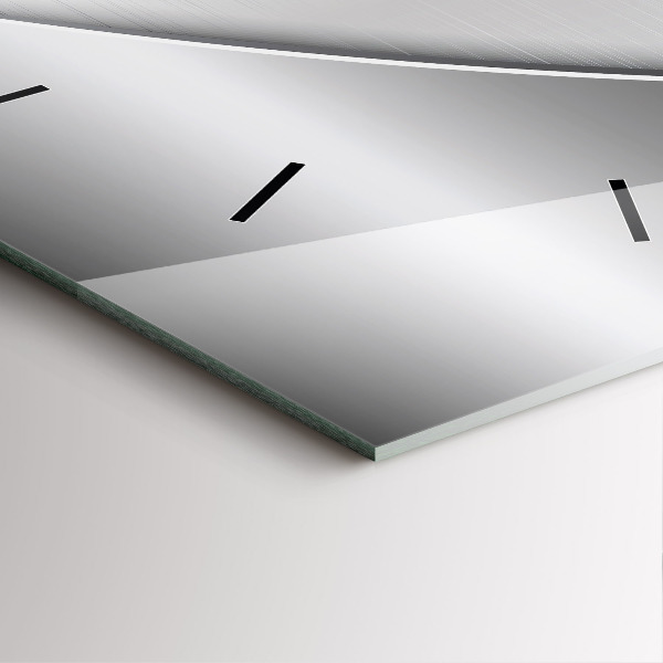 Szögletes fali üvegóra Ezüst mintás