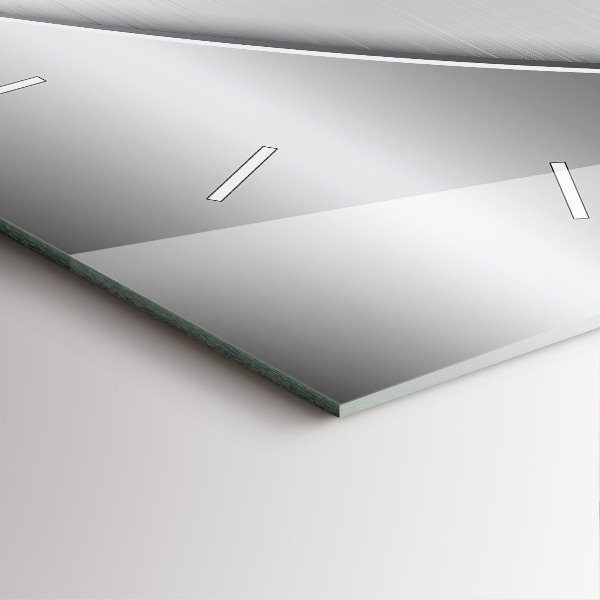 Szögletes fali üvegóra Ezüst mintás