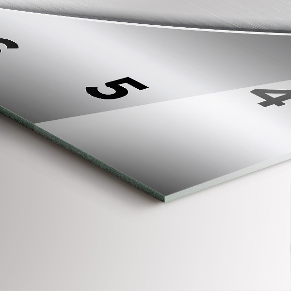 Szögletes fali üvegóra Ezüst mintás