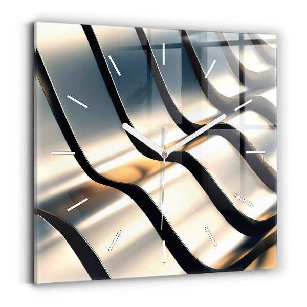 Szögletes fali üvegóra Ezüst mintás