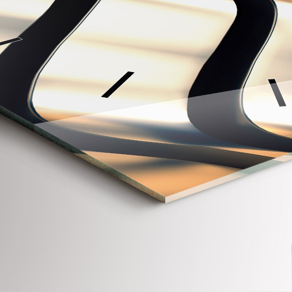 Szögletes fali üvegóra Ezüst mintás