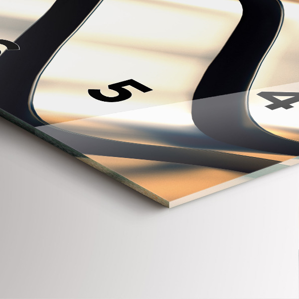 Szögletes fali üvegóra Ezüst mintás