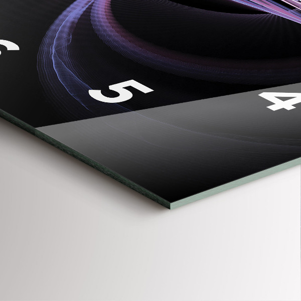 Szögletes fali üvegóra Lila absztrakció