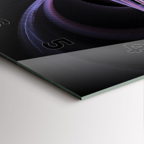 Szögletes fali üvegóra Lila absztrakció