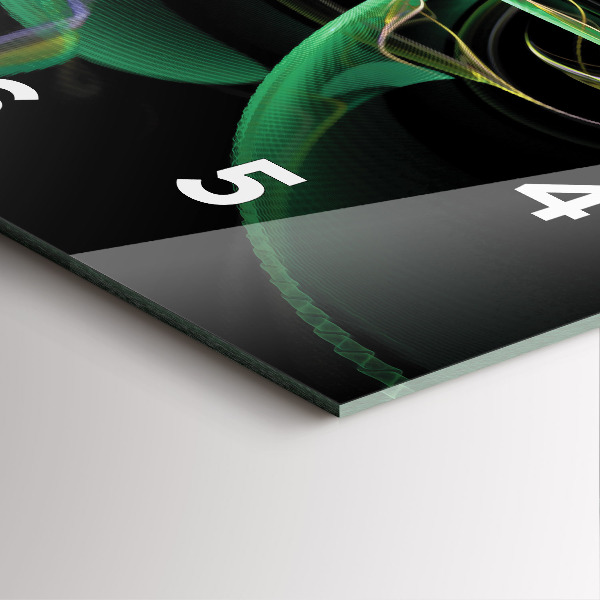 Szögletes fali üvegóra Zöld absztrakció